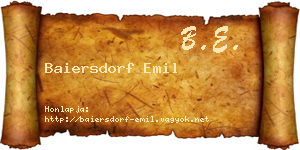 Baiersdorf Emil névjegykártya